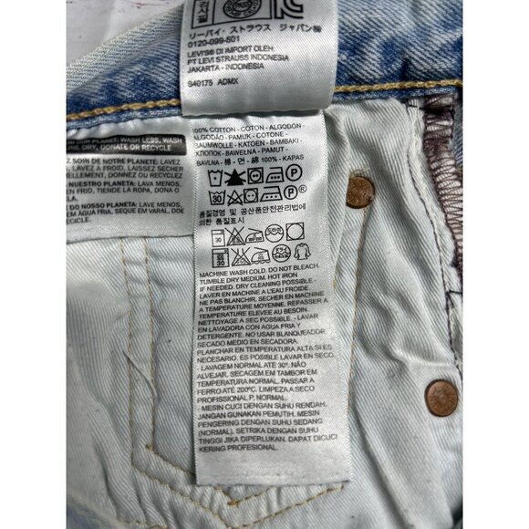 Levi’s Mens 501 Light Acid Wash High Rise Jeans Size 30/32 - Picture 10 of 12